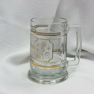 Culver Vintage Glass Beer Mug 22 KT Gold Trim Casino Showgirl Theme Las Vegas